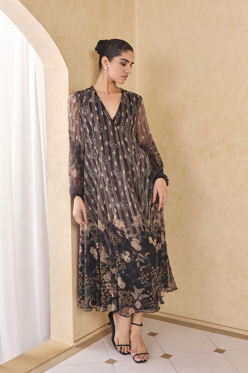 Jumaana Printed Dress - Black, Black, image 4